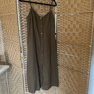 ARITZIA Wilfred Chariot Linen Button Up Midi Dress